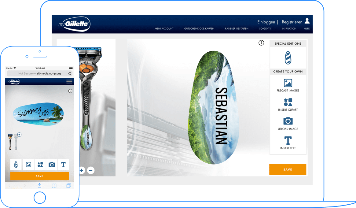 myRazor website was implemented across multiple devices